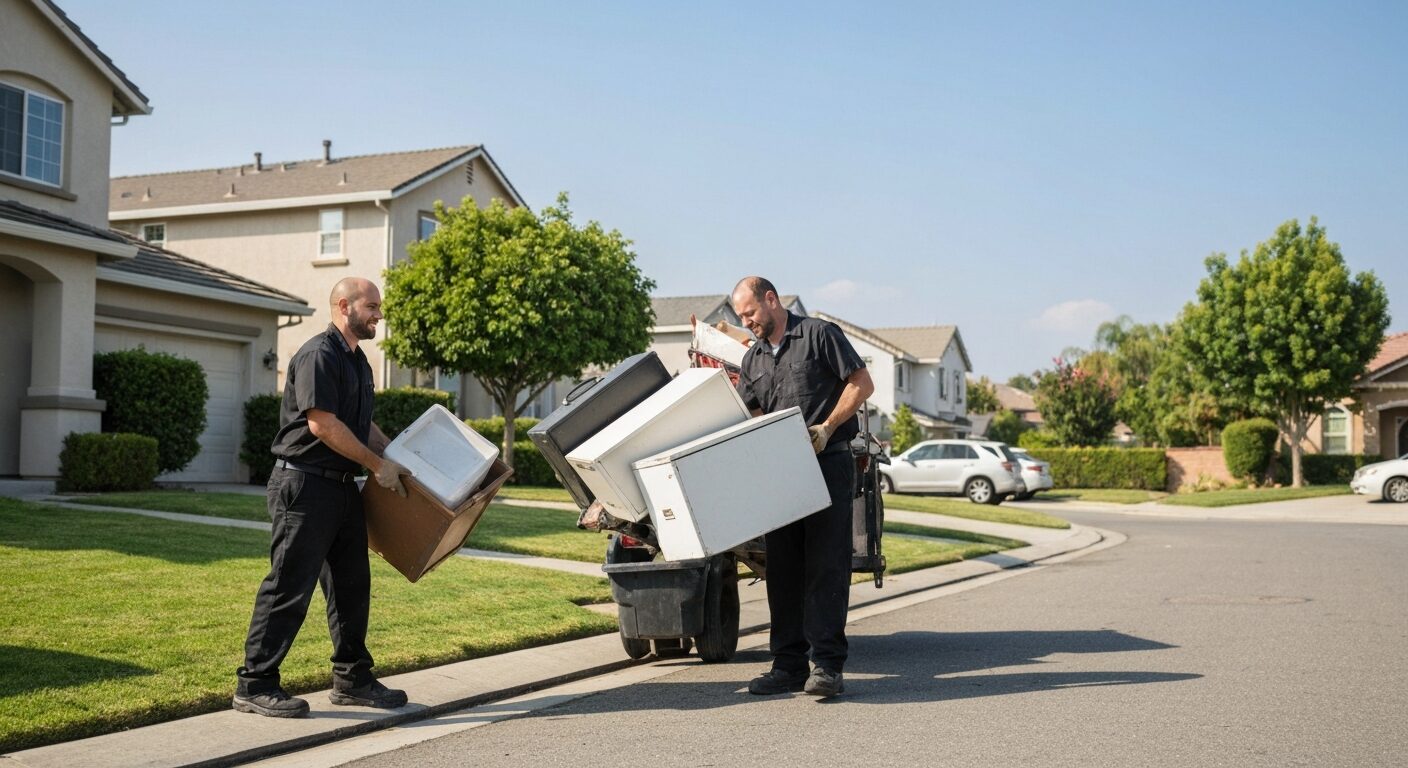 Yard waste removal operation in Fullerton