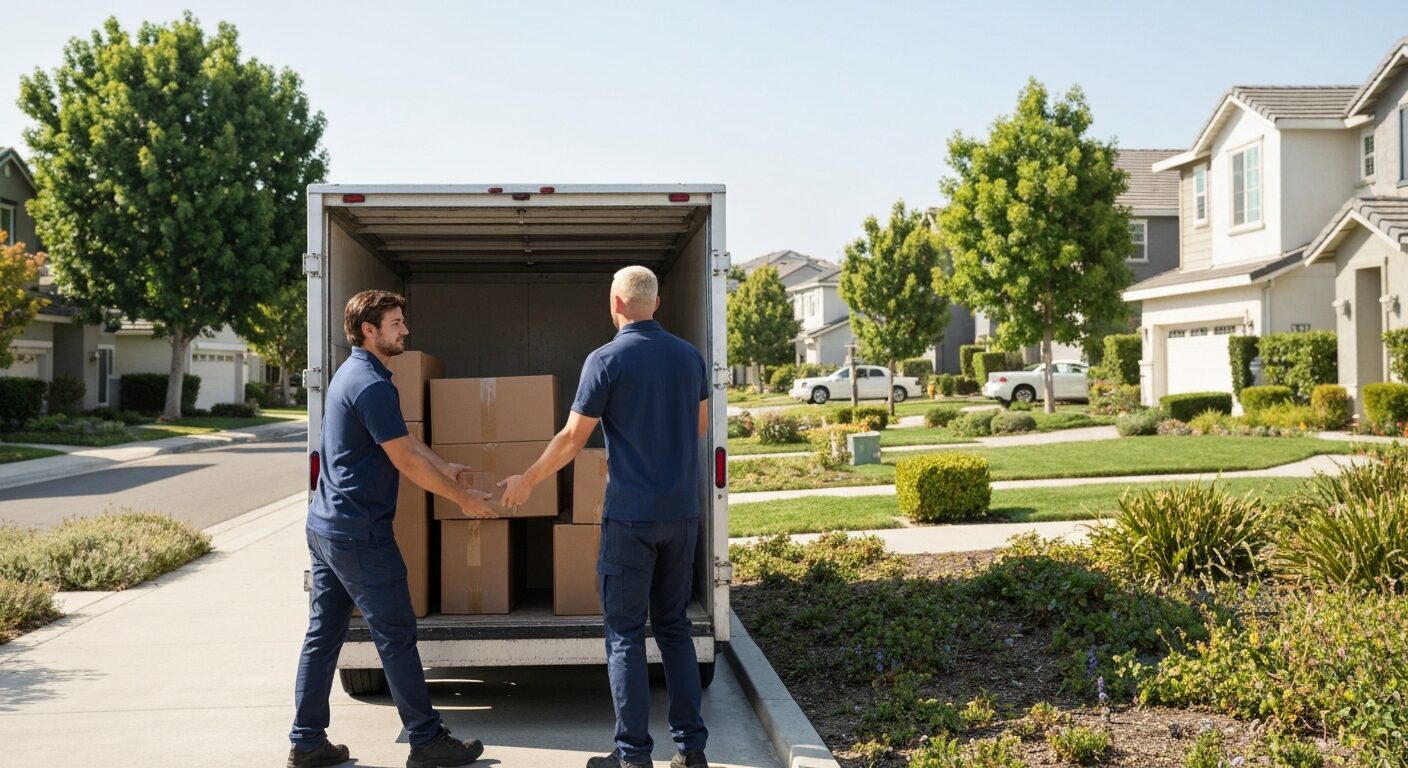 House cleanout team working in an Irvine home