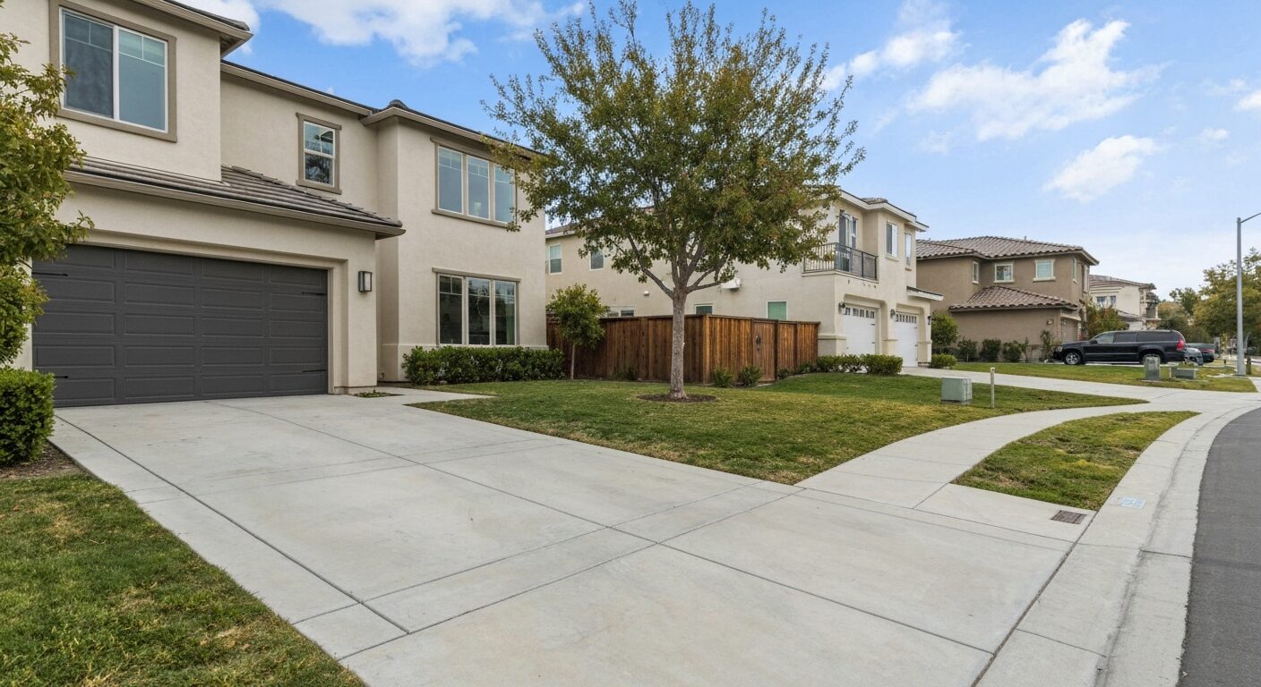 Junk removal truck parked outside an Irvine residence